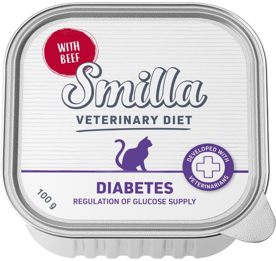 Smilla Veterinary Diet Diabetes, wołowina - 24 x 100 g