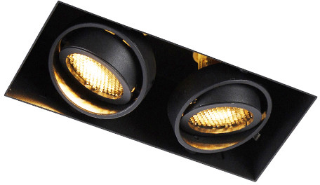 QAZQA Oprawa do wbudowania czarna 2-źródła światła GU10 Trimless - Oneon Honey
