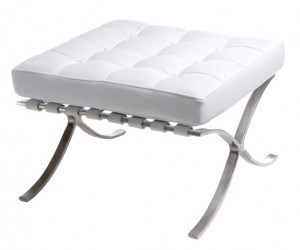 D2.Design Podnóżek BA1 biały skóra naturalna 25502