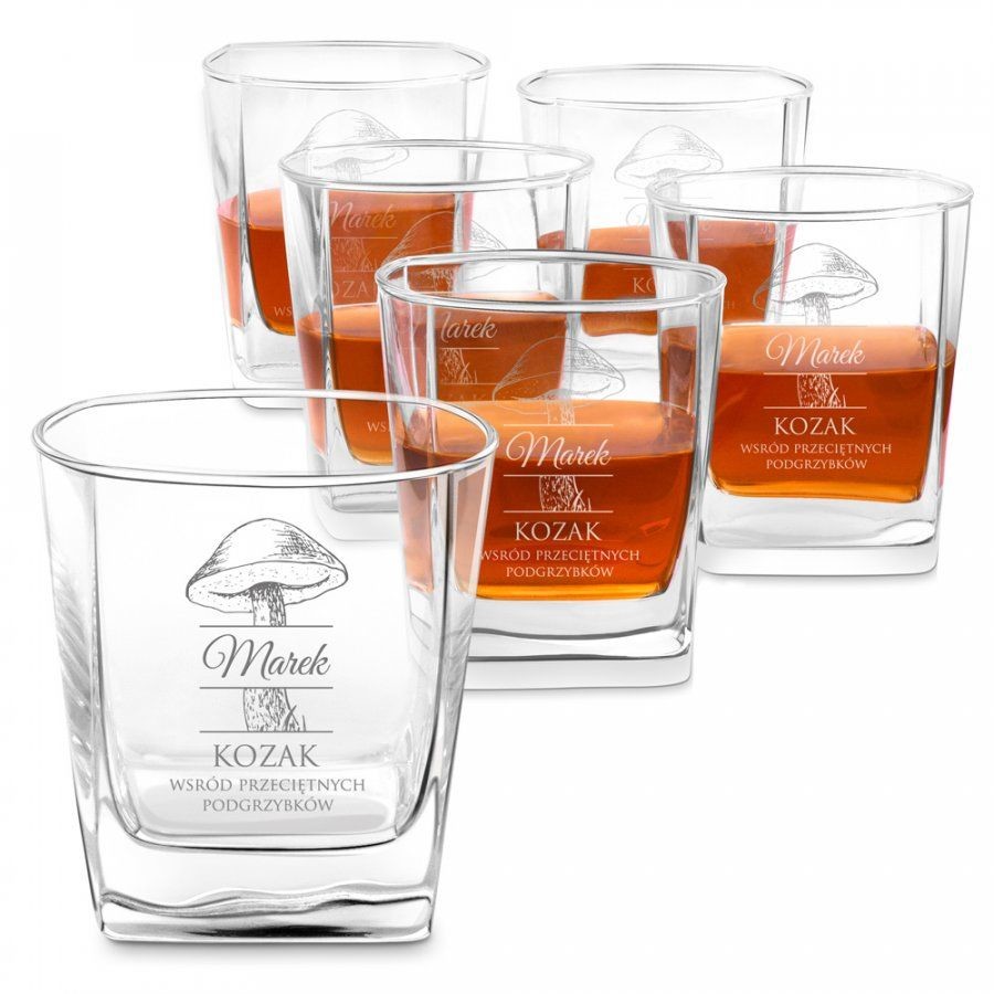 Murrano Szklanki grawerowane do whisky x6 komplet dedykacja kozak dla niego 6xSZC-022