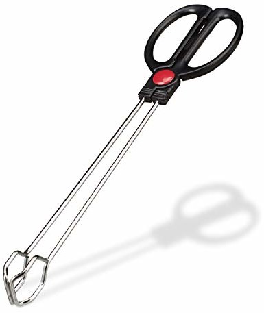 Relaxdays szczypce do grilla, nadaje się do kontaktu z produktami spożywczymi, obracanie i serwowanie, ergonomiczne uchwyty, żelaza, PP, 35 cm długości, srebrna/czarna (10022934)