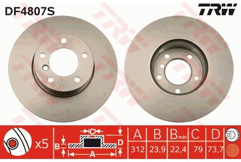 TRW Tarcza hamulcowa DF4807S
