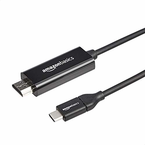 AmazonBasics AmazonBasics Kabel adaptera USB-C na HDMI, kompatybilny z Thunderbolt-3, 4K przy 30 Hz, 180 cm UTCH-6FT-L