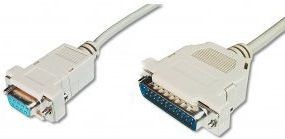 Digitus D-Sub 9 PIN D-Sub 25 PIN 3 Beżowy AK-580105-030-E AK-580105-030-E