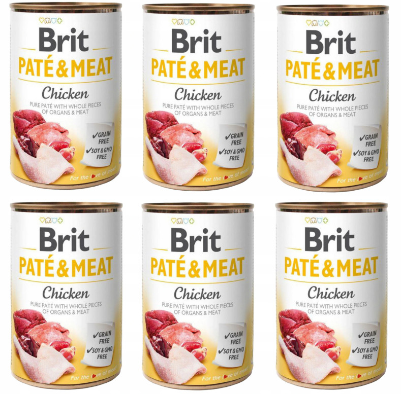 Brit Pate&Meat Chicken KURCZAK 6x 400g PATE-400-CH-6