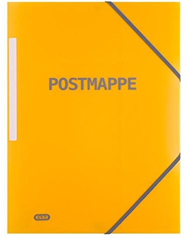 Elba 400102220 teczka z Eckspanner z nadrukiem Post Binder, DIN A4 +, z wklejoną na plecy, przezroczysty, żółty 400102220