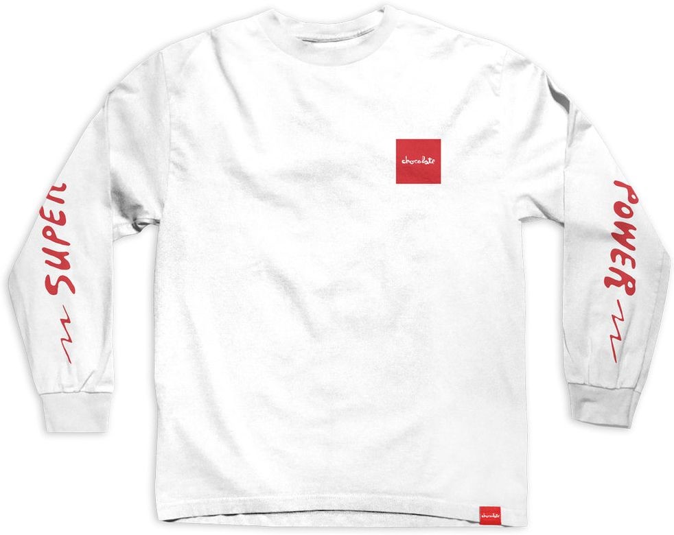 Chocolate t-shirt SUPER POWER LS White