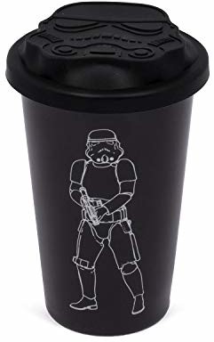 Shepperton Design Thumbs Up oryginalny ceramiczny kubek Stormtrooper, z pokrywką, czarny, STMTRPTMB STMTRPTMB