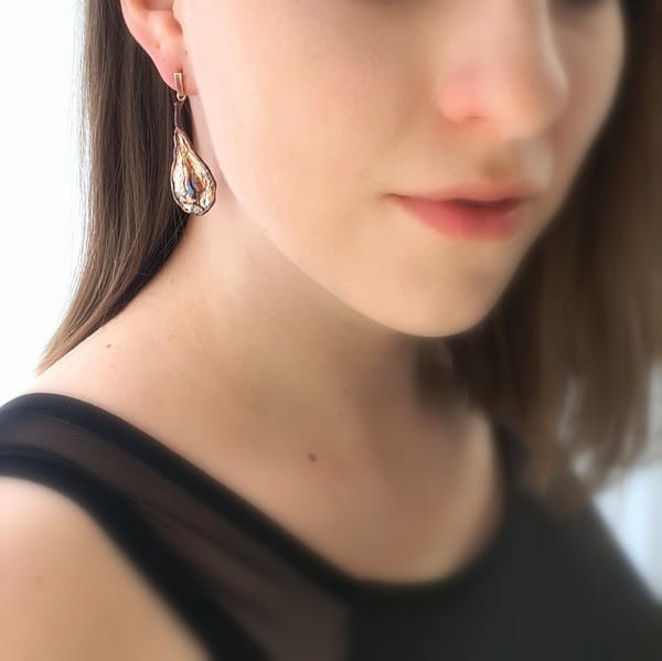 Venus Galeria Gruszki kolczyki srebrne na sztyftach