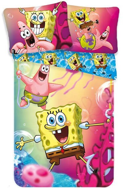 Spongebob JF Pościel Bawełniana Kanciastoporty SBOB BLUE 13830