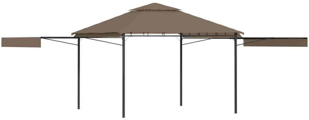 vidaXL Altana z 2 wysuwanymi daszkami, 3x3x2,75 m, taupe, 180g/m