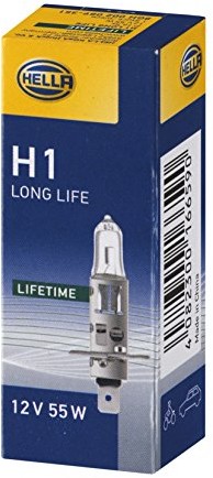 HELLA Long Life H1 reflektor lampy halogenowe, 12 V 55 W, 8 GH 002 089 351 8GH 002 089-351