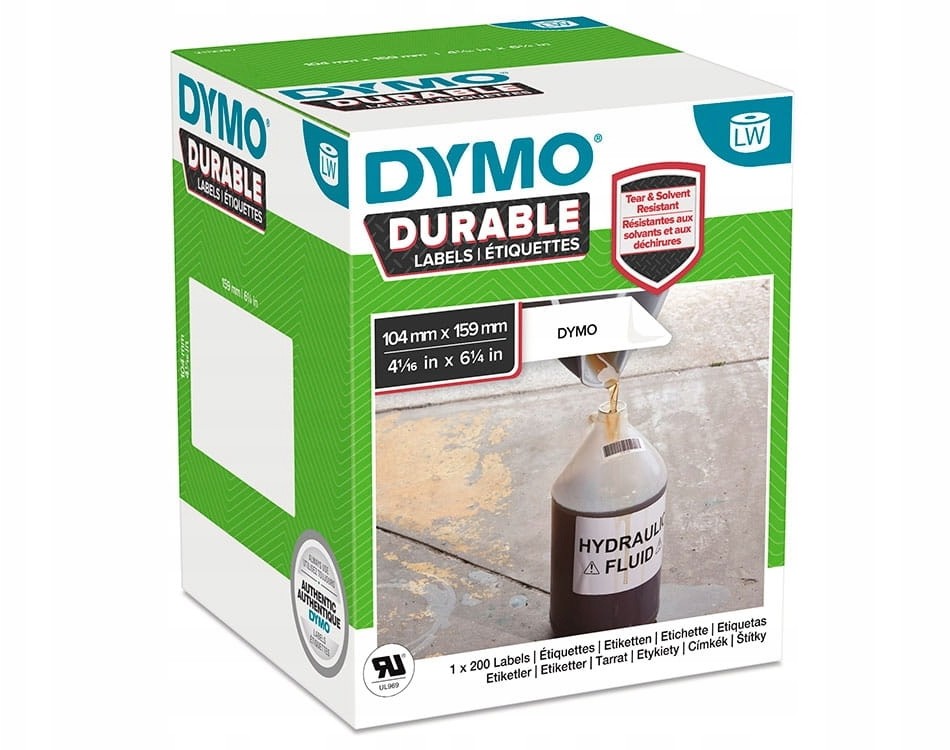 Dymo Durable etykiety polipropylenowe 104x159MM, 2