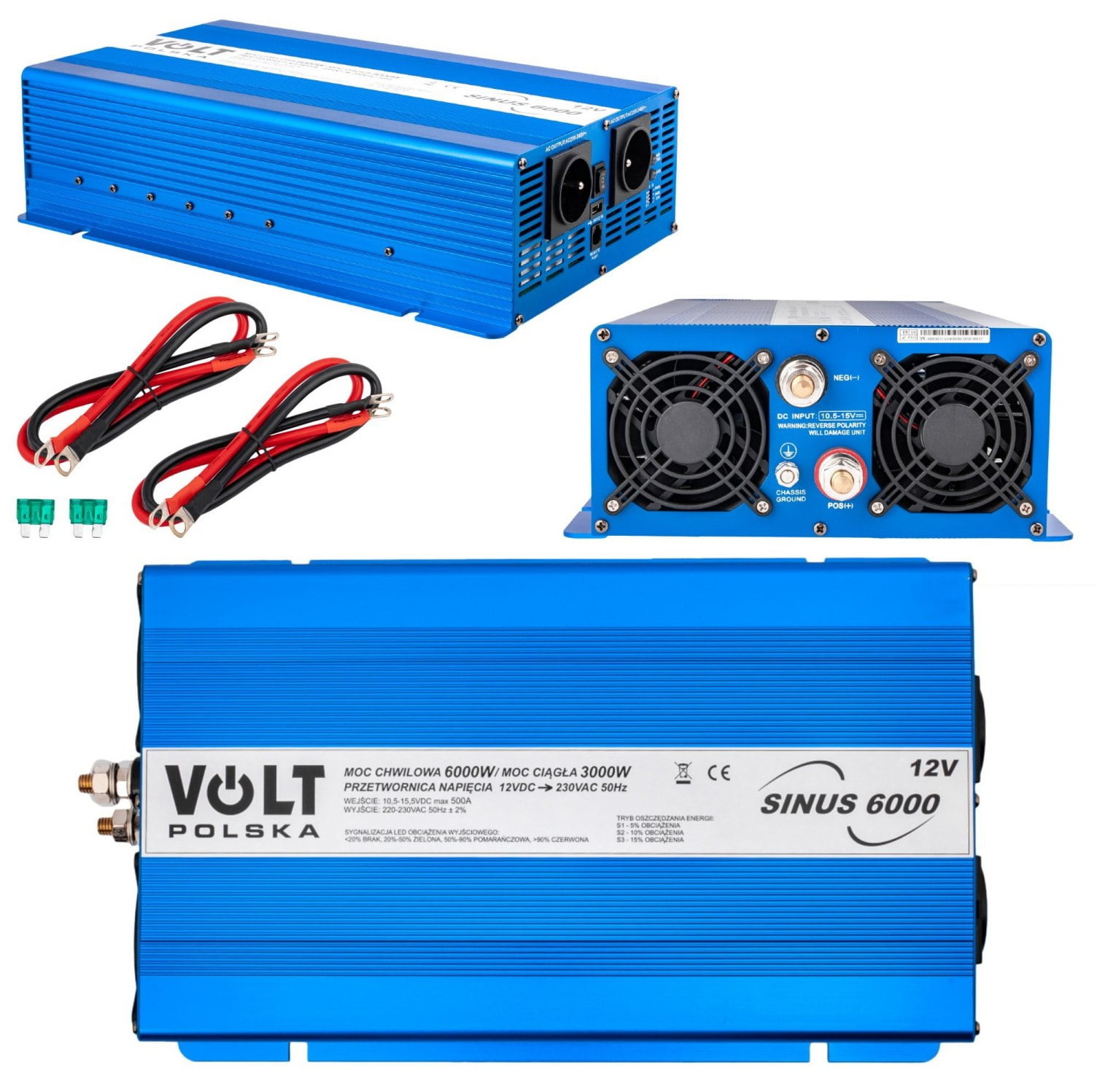 VOLT Przetwornica napięcia sinus 6000w 12v 230v