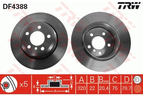 TRW Tarcza hamulcowa DF4388