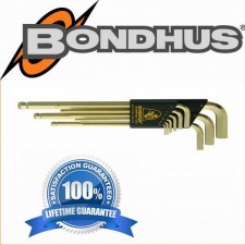 Bondhus Zestaw kluczy imbusowych, długich z końcówką kulistą, pokrytych złotem - 9 sztuk - BONDHUS (BO38099)