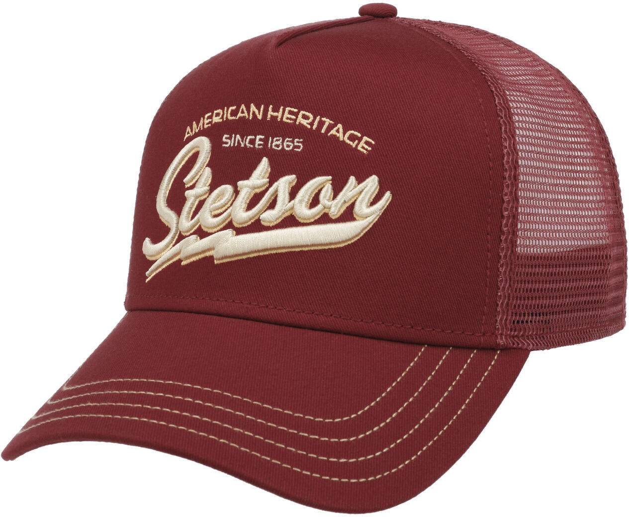 Czapka Trucker Since 1865 by Stetson, czerwony, One Size