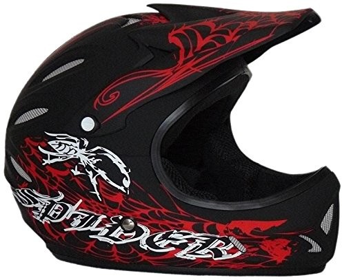 protectWEAR Protect Wear Downhill kask ochronny kask hełm Freeride BMX, XS, czarny/czerwony FH-40-SPIDER-XS