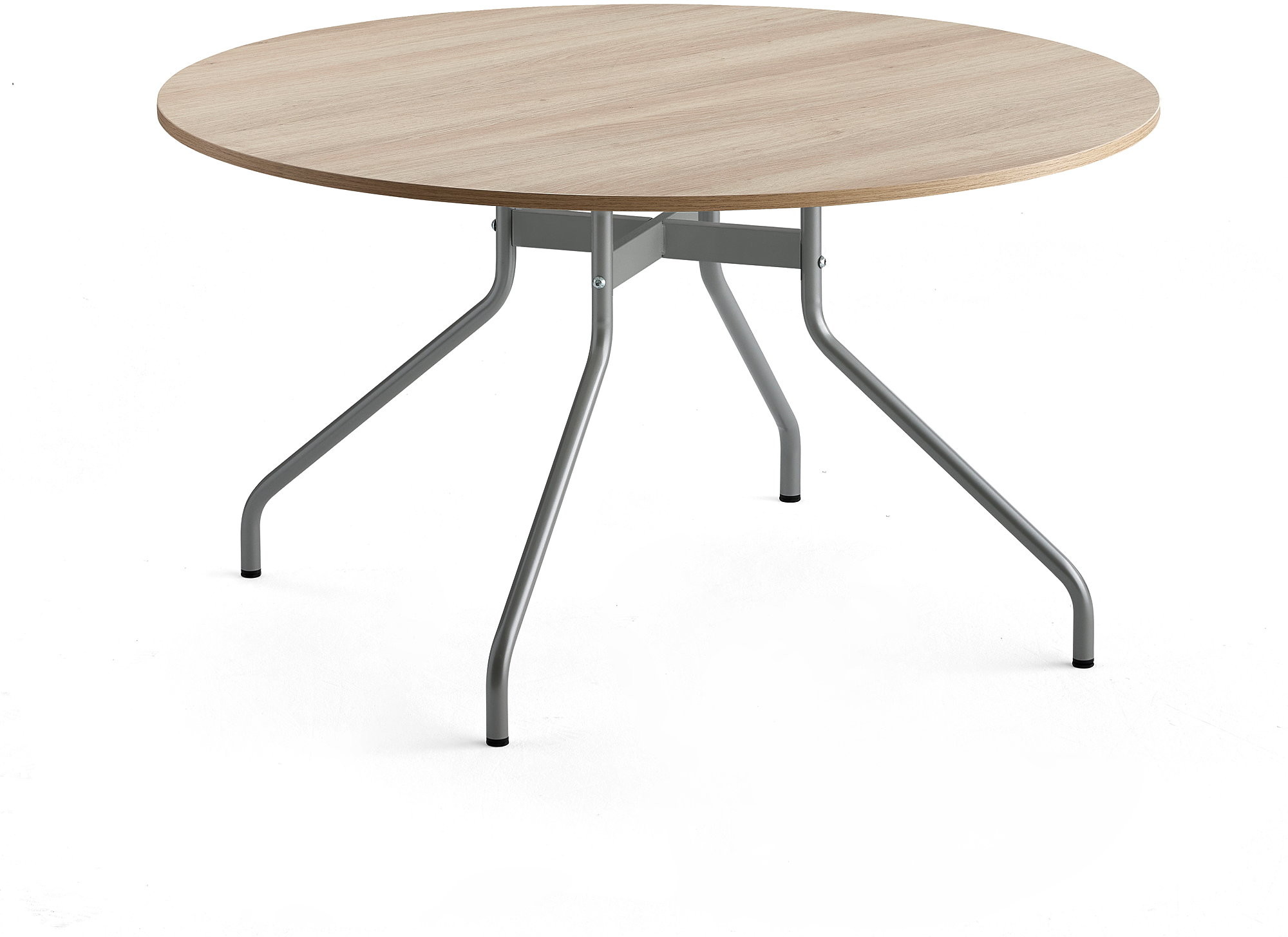 AJ Produkty Stół AROUND, 1300 mm, dąb laminat, szary aluminium