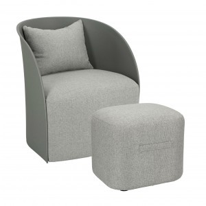 D2.Design Fotel z podnóżkiem Puri szary 226570