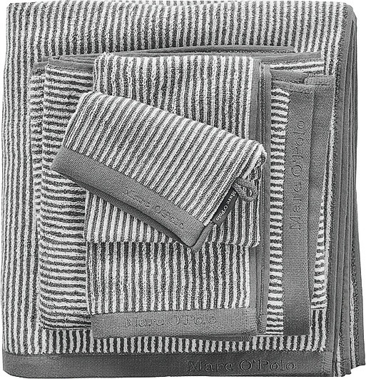 Marc O'Polo Rękawica kąpielowa Timeless Tone Stripe szaro-biała 730007-200-013