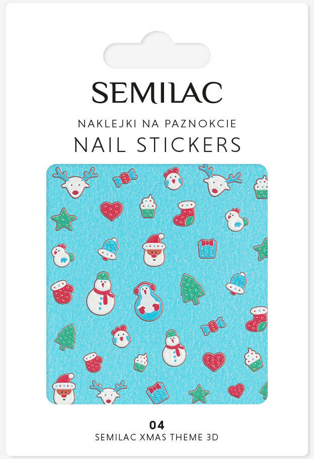 Semilac 04 Xmas Theme 3D Nails Stickers AKSE0036