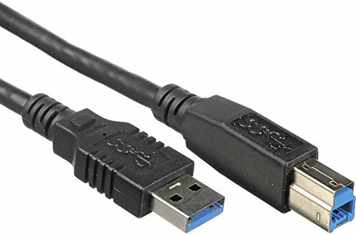 PremiumCord USB 3.0 A-B kabel połączeniowy 2 m, kabel do transmisji danych SuperSpeed do 5 Gbit/S, kabel do ładowania, wtyczka USB 3.0 typ A na wtyczkę B, 9 pin, kolor czarny, długość 2 m ku3ab2bk