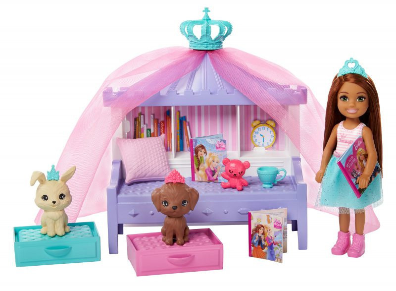 Mattel Princess Adventure Przygoda księżniczek Zestaw Sypialnia księżniczki + Lalka Chelsea GML74 GML74 GML72
