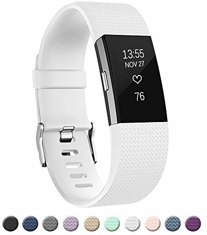 fitbit AOCGO Zapasowy pasek do zegarka na rękę Charge 2, zapasowy pasek do miękkich akcesoriów, zacisk metalowy zabezpieczający Charge 2 (6,7 