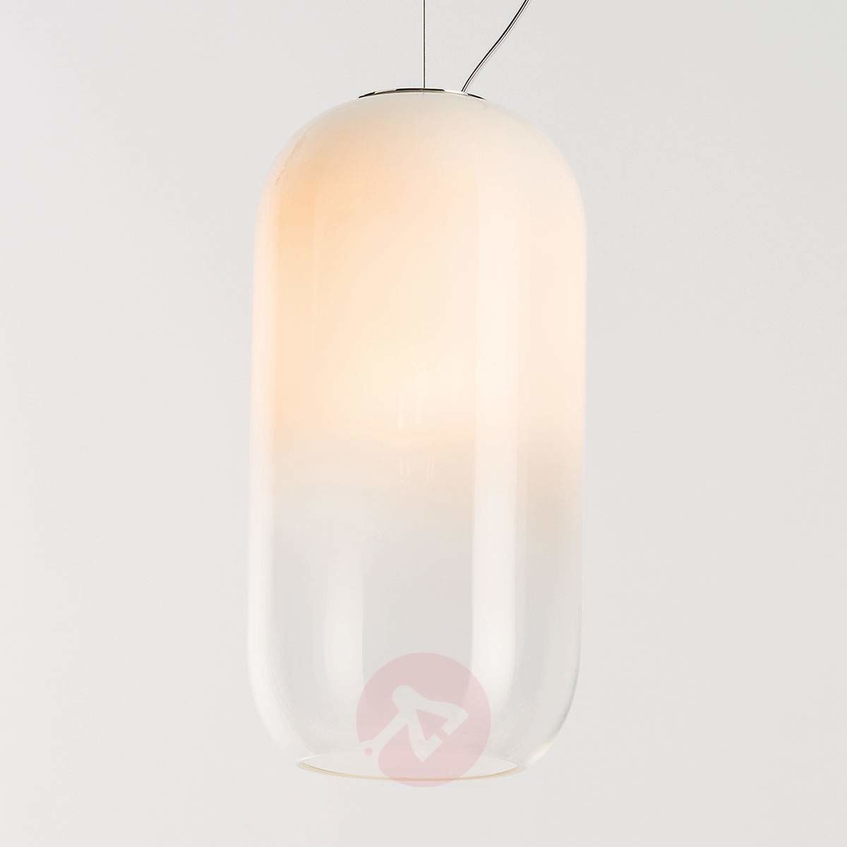 Artemide Gople szklana lampa wisząca, biała