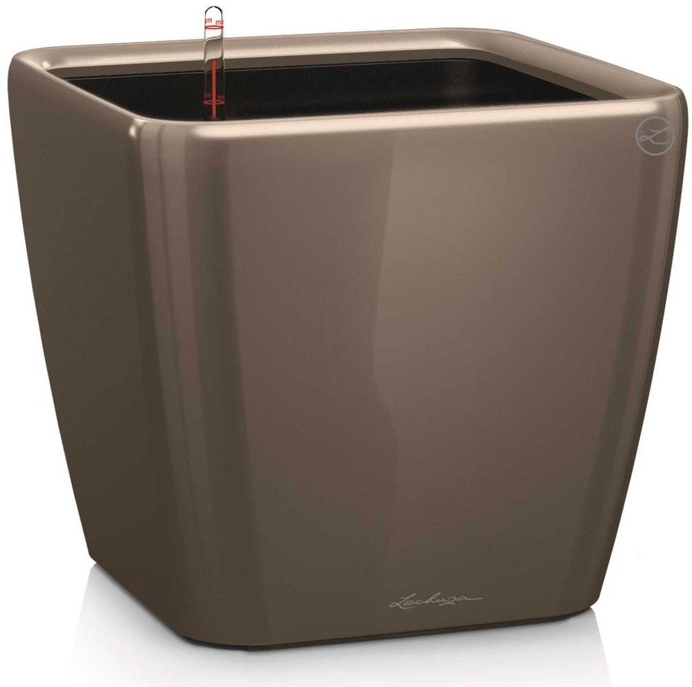 Lechuza Donica Quadro 35 LS ALL-IN-ONE, taupe, wysoki połysk, 16165