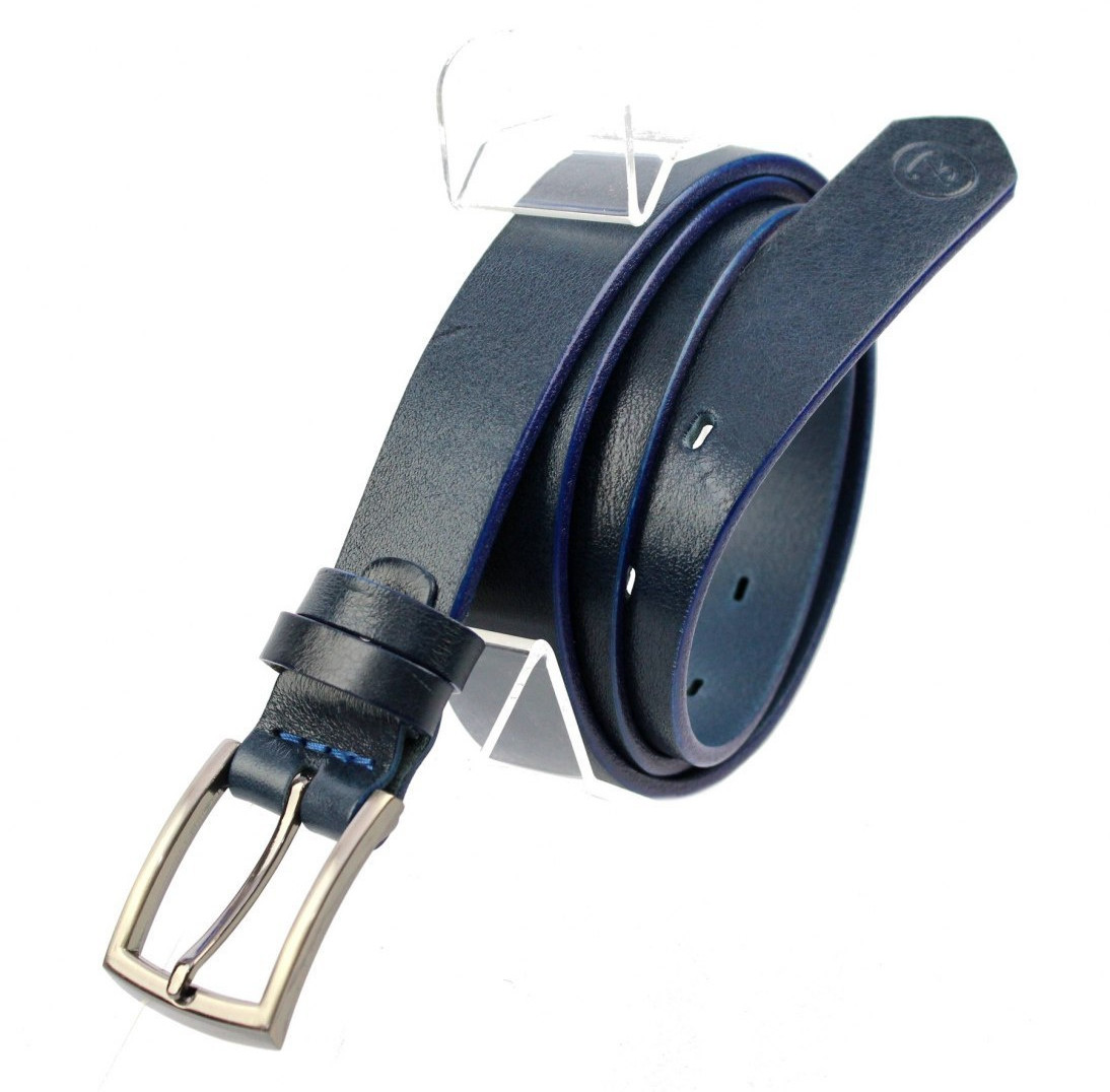 BACHOWSKI (PL) Pasek Skórzany BACHOWSKI (PL) GRANATOWY Z TEKSTURĄ Skóra Licowa EXTRA 30 mm PB30S05 NADWYMIAR XXL