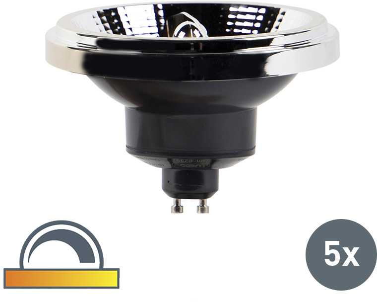 LUEDD Zestaw 5 x żarówka LED AR111 GU10 12W 2000K-3000K zmiana temperatury