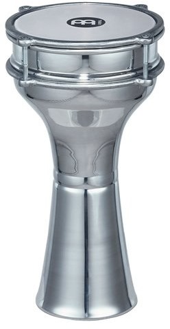 Meinl Percussion meinl Percussion HE-102 Darbuka aluminiowy z tworzywa sztucznego futra (gładka), średnica 16,51 cm (6,5 cala), srebrny HE-102