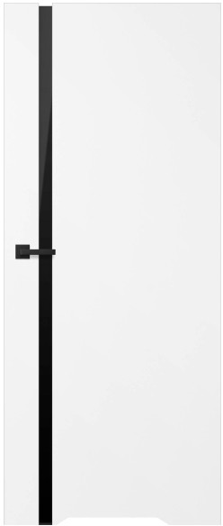 Drzwi z podcięciem Exmoor 70 prawe białe czarna szyba SWHF000176KF