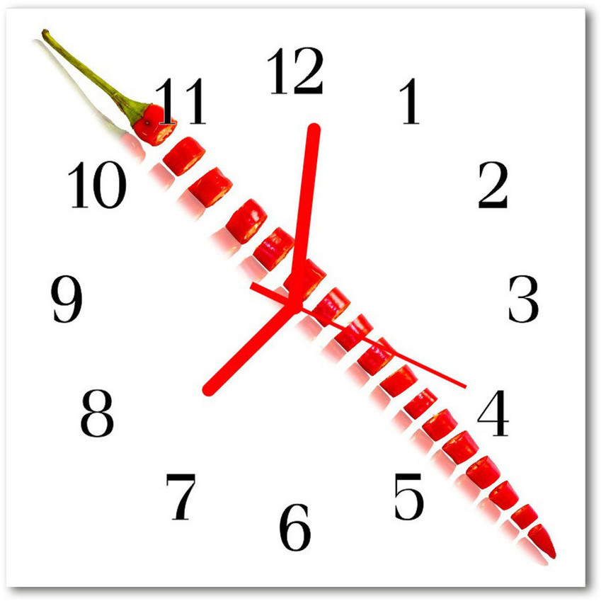 tulup pl Zegar szklany kwadratowy Papryce 30x30cm