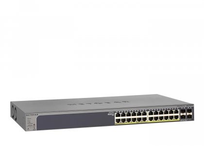Netgear GS728TP-200EUS 28-Port Gigabit Smart Managed Pro portowe przełączniki PoE + i 4 SFP ports Czarny GS728TP-200EUS