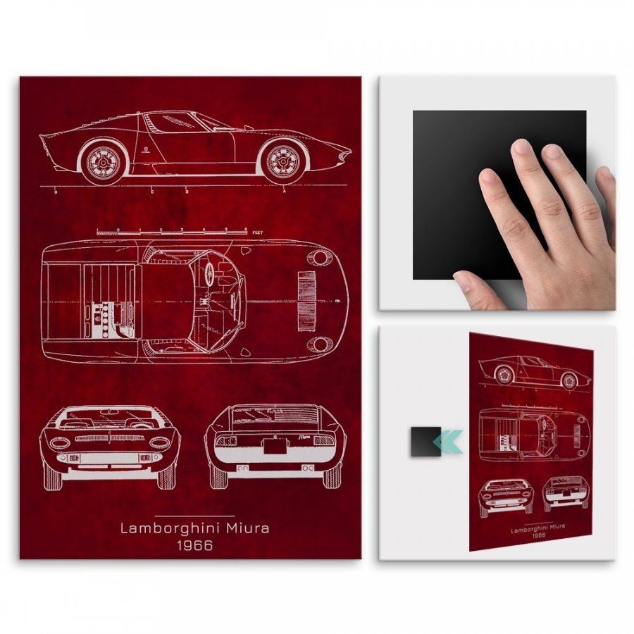 Pix4home Plakat metalowy Lamborghini Miura Projekt Scarlet L POS-L-03045