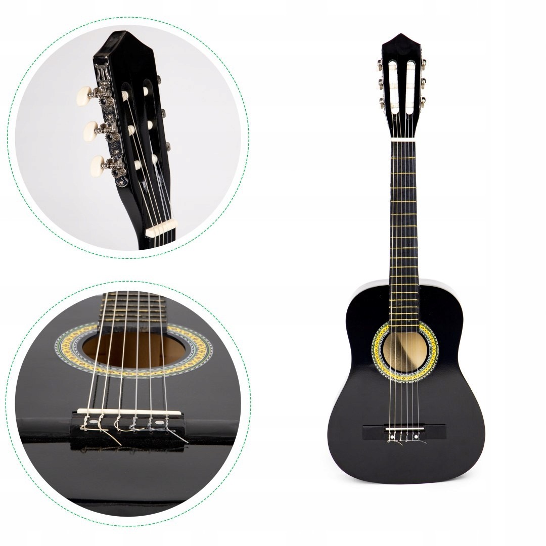 Gitara dla dzieci duża drewniana 6 strun Ecotoys