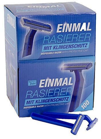 Teqler teqler einma lrasierer T-370650, golić włosów o dowolnej długości się delikatnie, bezpieczne i hautschonend, niebieski (zestaw 100 szt.) T-370650