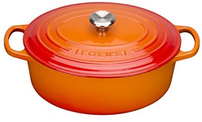 Le Creuset Signature brytfanna żeliwna, owalna, odporna na zadrapania, do wszystkich rodzajów kuchenek, do piekarnika, zamrażarki, zmywarki 21178270902430