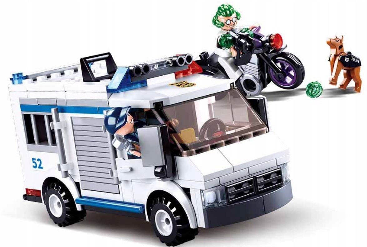 Sluban Klocki Pojazd Radiowóz Policja Motor 117el.