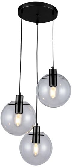 Light Prestige Nowoczesna lampa wisząca PUERTO 3 czarna LP-004/3P BK-0
