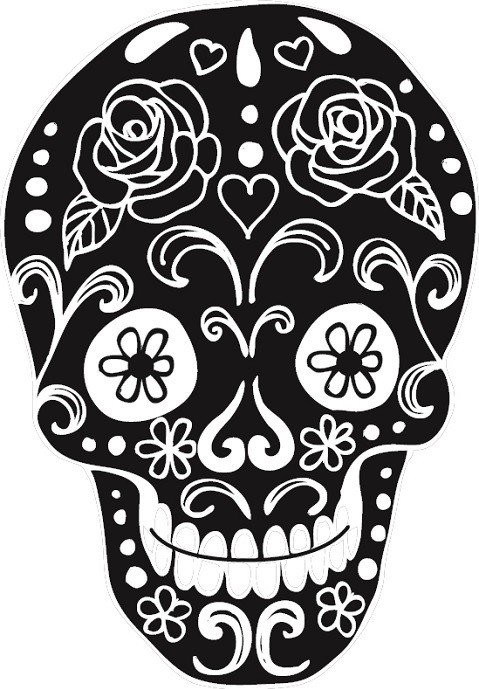 Aladine Stempel, czaszka w kwiaty