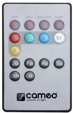 Cameo Light clpf lat1r eMote pilotem zdalnego sterowania na podczerwień ścienny par Can reflektor CLPFLAT1REMOTE