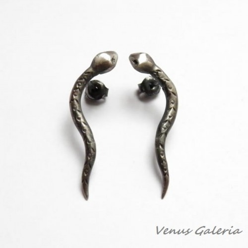 Węże na sztyftach - kolczyki srebrne 2482