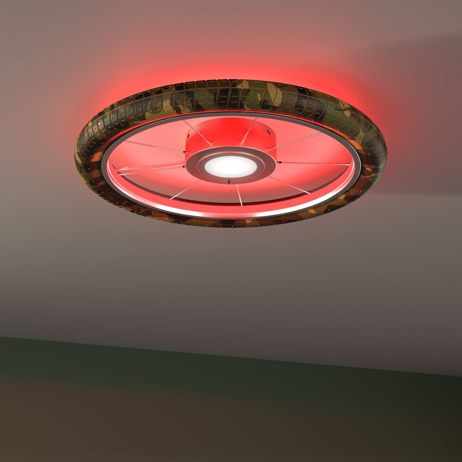 Evotec Lampa sufitowa LED Wheel, RGB, kamuflaż