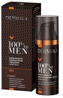 Dermika DERMIKA 100% FOR MEN KREM 50+ PRZECIW ZMARSZCZKOM I BRUZDOM NA DZIEŃ I NOC 50ml