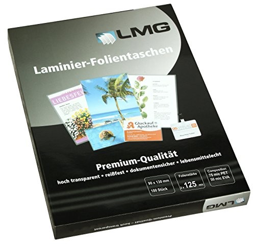 LMG lmg lmg90 X 130 X 125 folii do laminowania 90 X 130 MM, 2 X 125 Mic, 100 sztuk