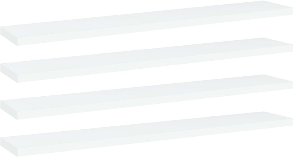 vidaXL Półki na książki, 4 szt., białe, 60x10x1,5 cm, płyta wiórowa